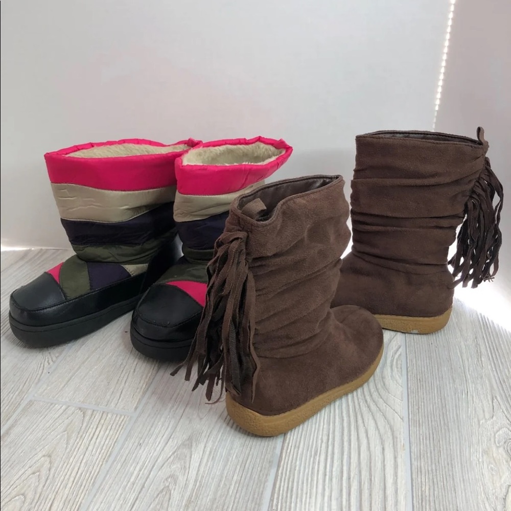 2 Pair of Kids Boots Sz 10 Winter & Fashion
